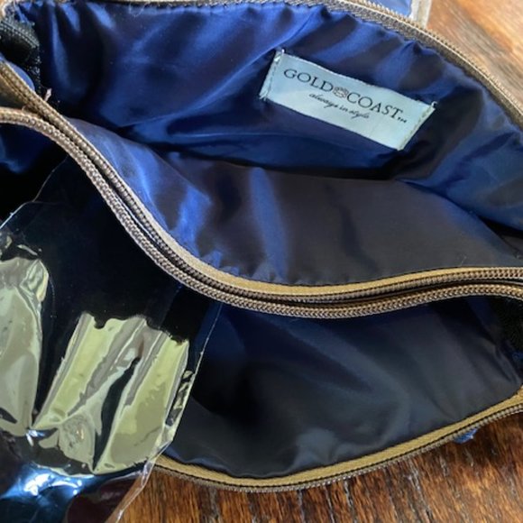 NWT * Gold Coast CROSSBODY Blue DENIM PURSE + Blue DENIM WATCH * 3 zip pockets - Picture 7 of 10